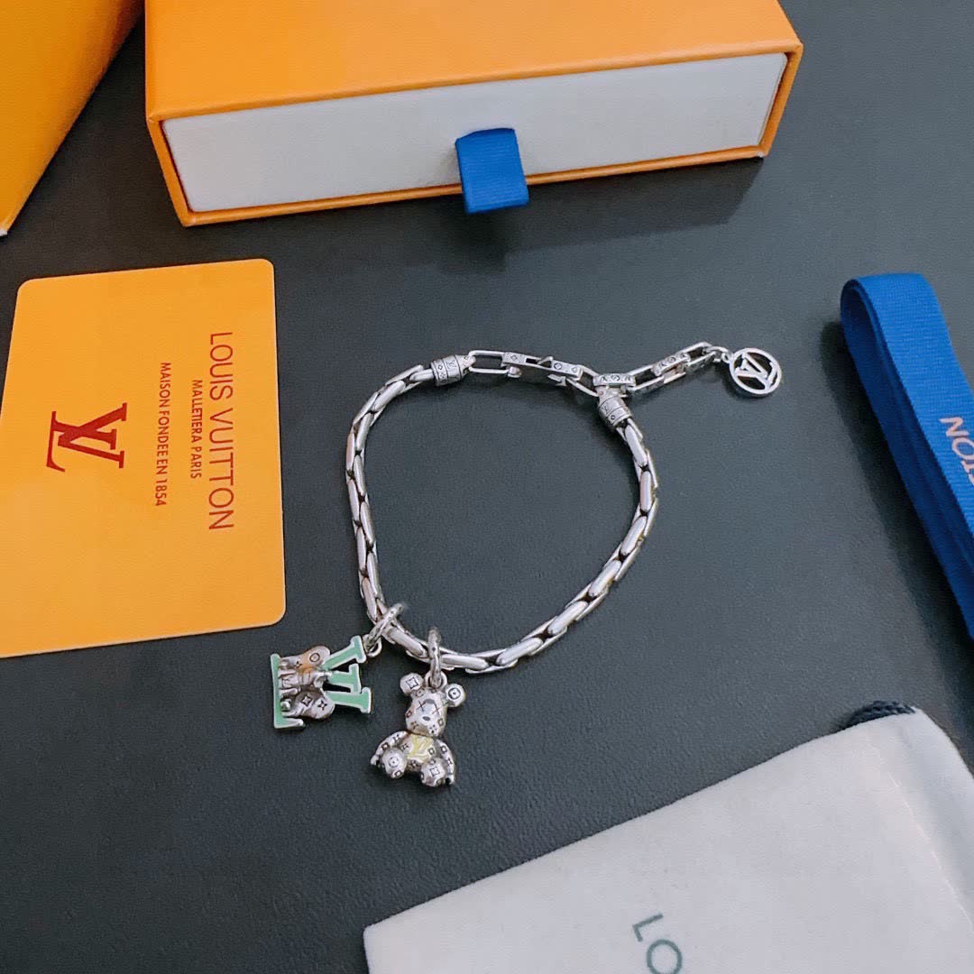 Louis Vuitton Silver Bracelet with Charms